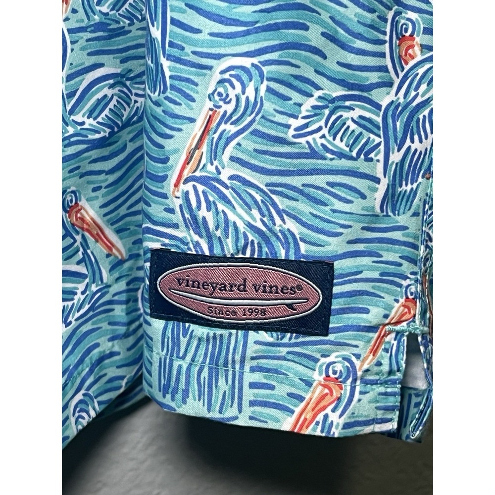 Vineyard Vines Chappy Swim Shorts 2XL AOP Pelican Preppy Blue Orange NWOT